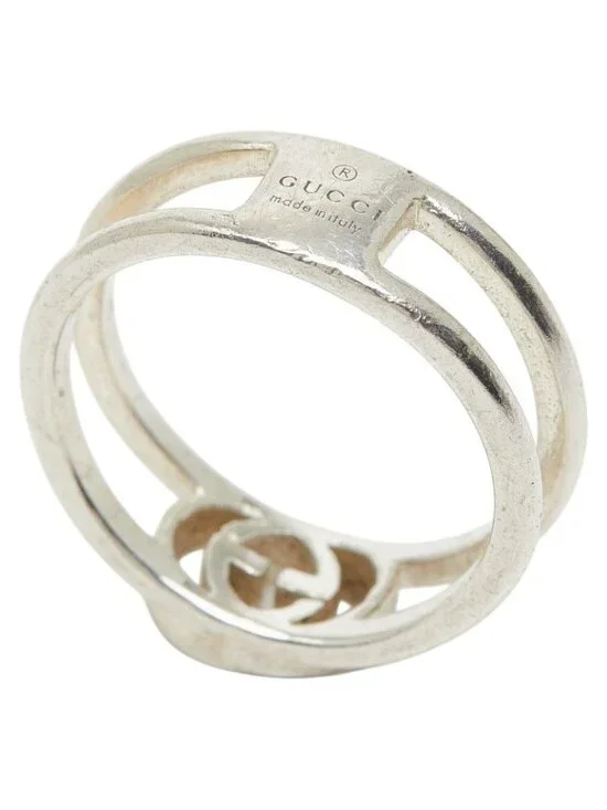 Gucci Interlocking Wide Open Band Ring Silver - Picture 6 of 7